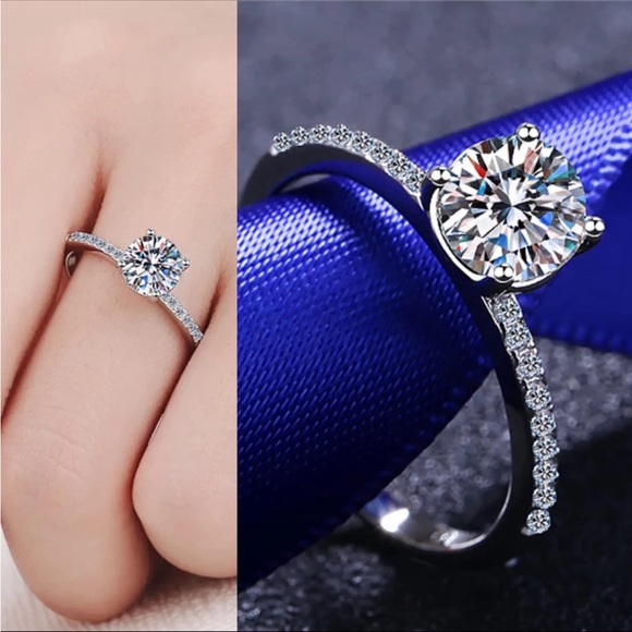 NWT|9| BE MY LOVE 1 CARAT MOISSANITE STERLING SILVER RING| NEW - Picture 1 of 11